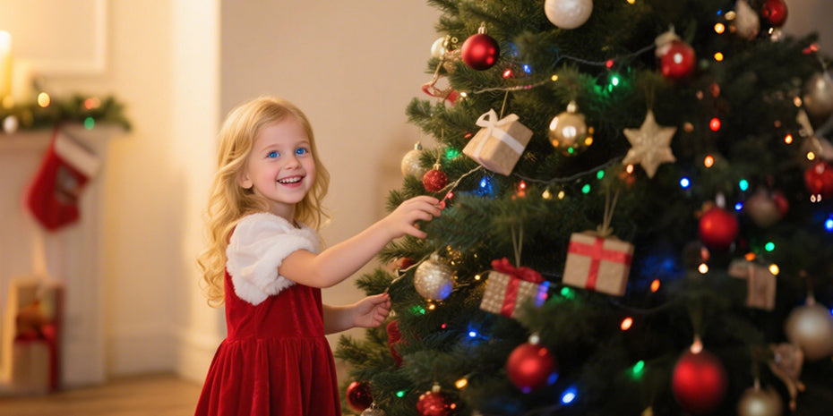 Christmas tree with girl