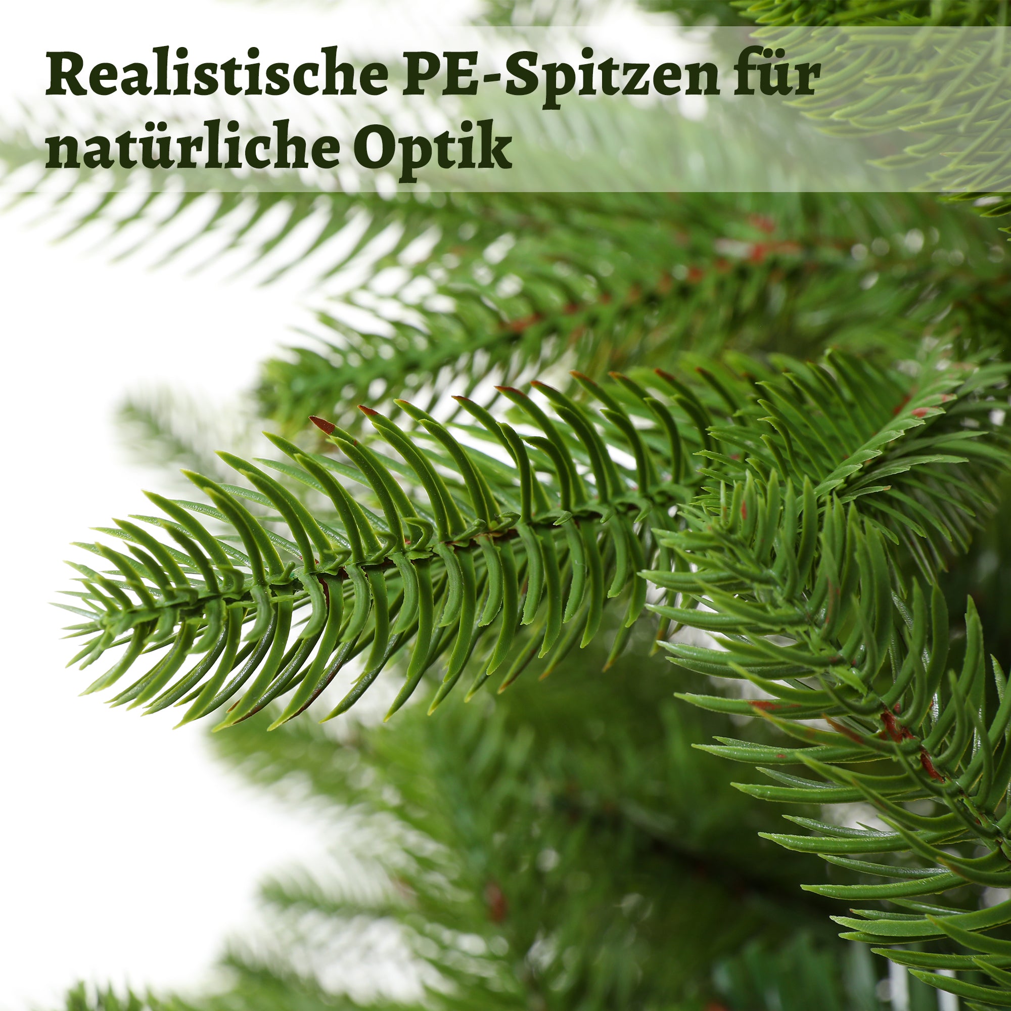 YULEMS Artificial Christmas Tree 180/210/240cm – Realistic PE+PVC Branches & Sturdy Metal Base – Dense, Durable & Lifelike – Indoor Christmas Decoration