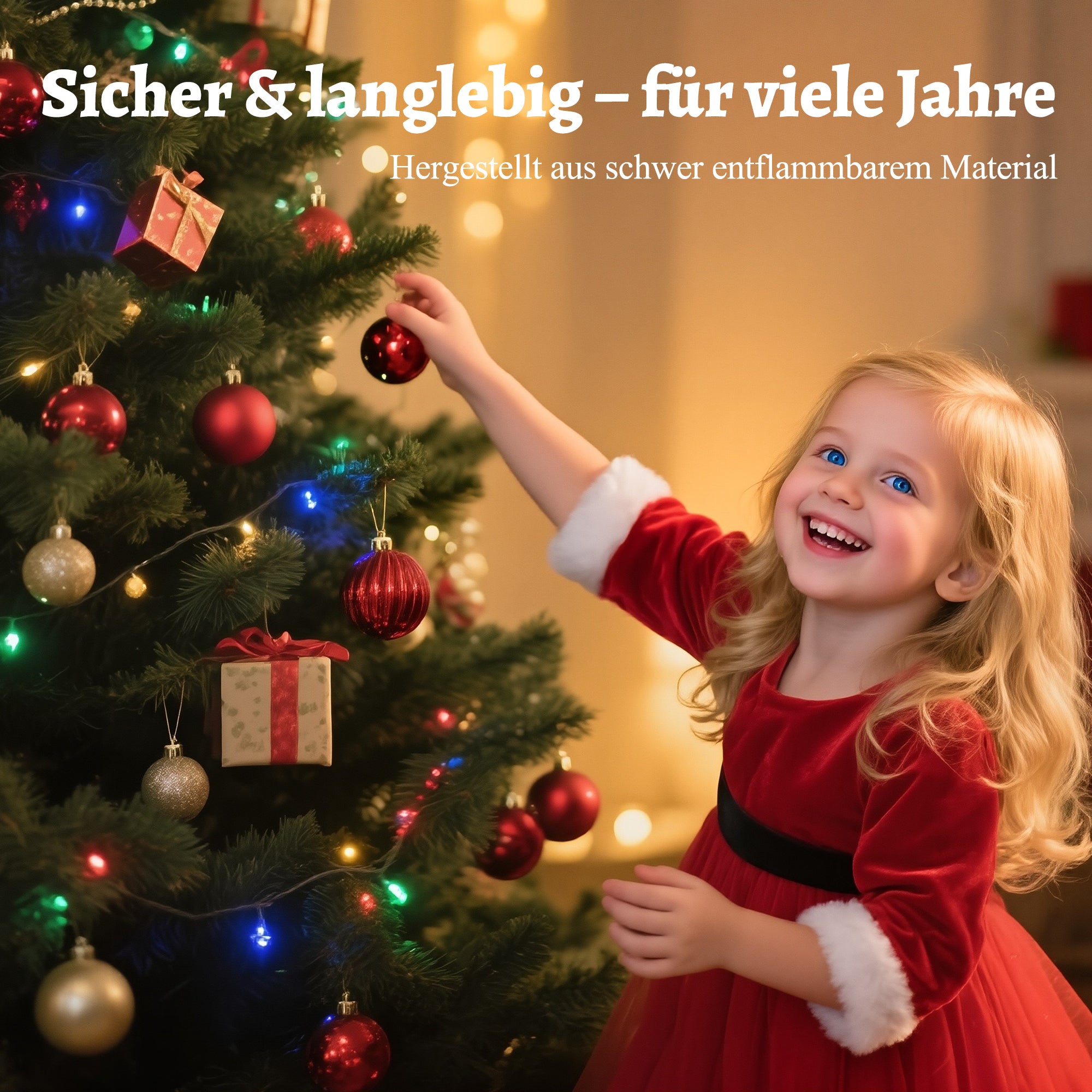Artificial Christmas Tree 180 cm - Premium Nordmann Fir with PE Tips & PVC Branches & Metal Stand - Lifelike, Flame-Retardant, Includes Storage Bag - Artificial Tree for Christmas Decoration